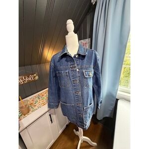 So Blue Denim Chore Coat / Utility Jacket Workwear - Medium